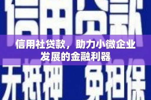 东宝信用社贷款，助力小微企业发展的金融利器