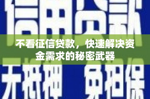 东宝不看征信贷款，快速解决资金需求的秘密武器