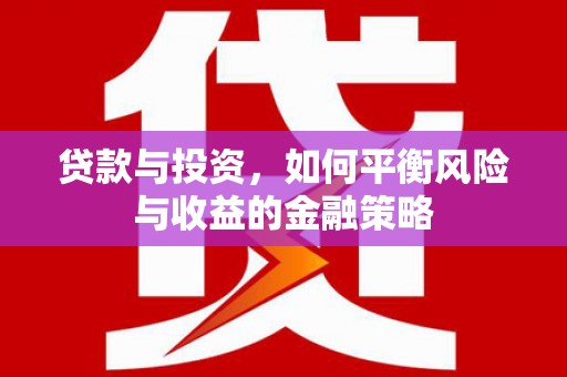 东宝贷款与投资，如何平衡风险与收益的金融策略